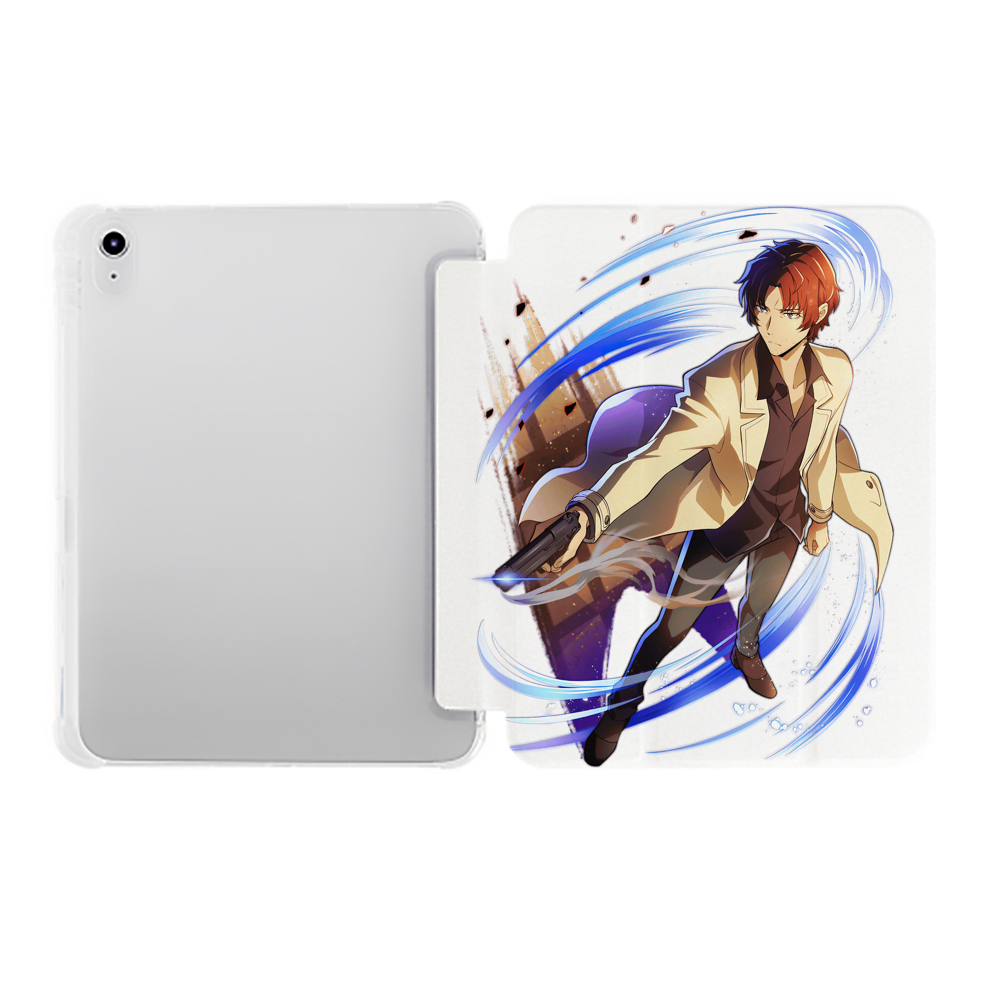 （画像用） 文豪ストレイドッグス Bungo Stray Dogs IPad ケース ペン収納付き 三つ折りスタンド PUレザー×シリコン 対応機種9.5/10.5/10.9インチ